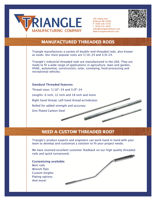 Manufactured Threaded Rods