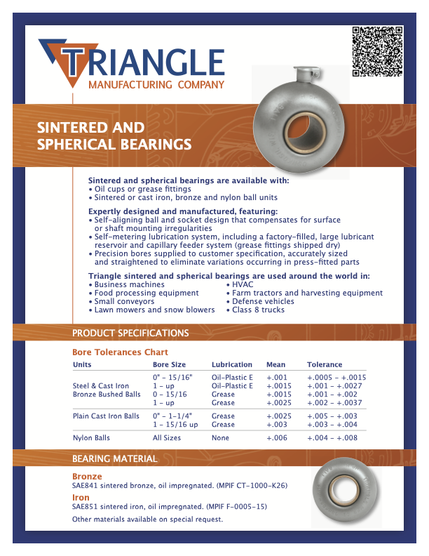 Sintered and Spherical Bearings