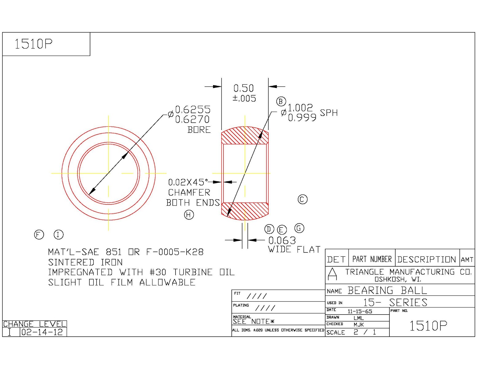 Spherical Bearing 1510P