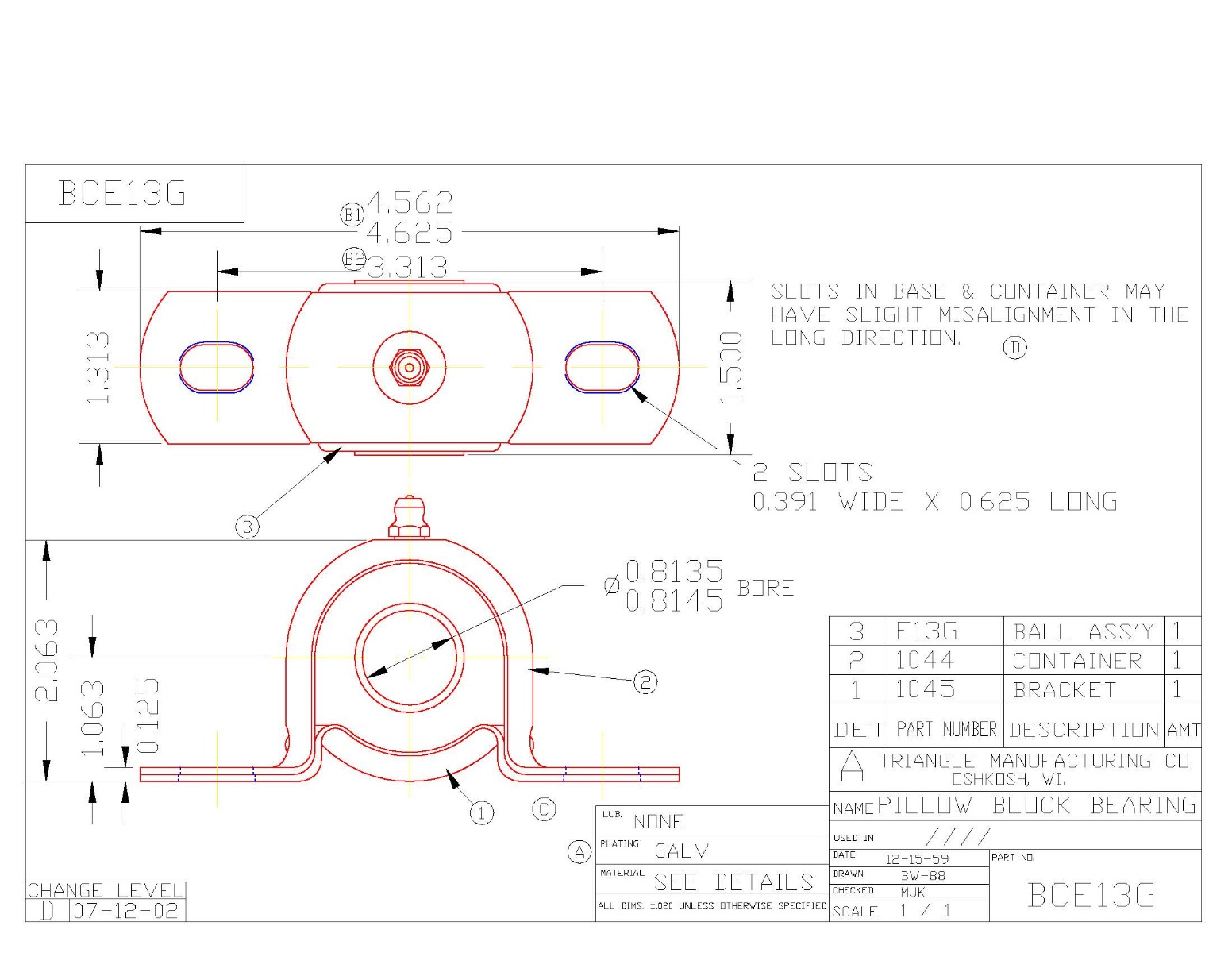 Pillow Block Bearing with Bushing BFE13G
