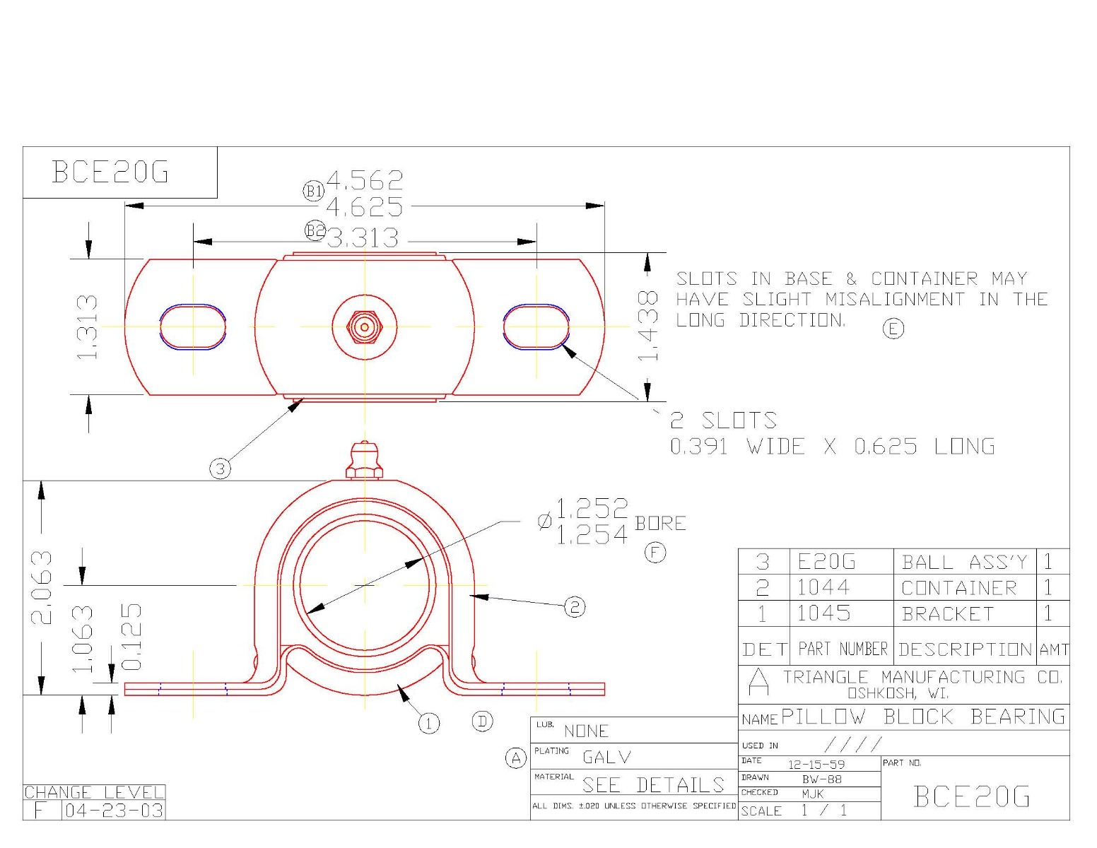 Pillow Block Bearing with Bushing BCE20G