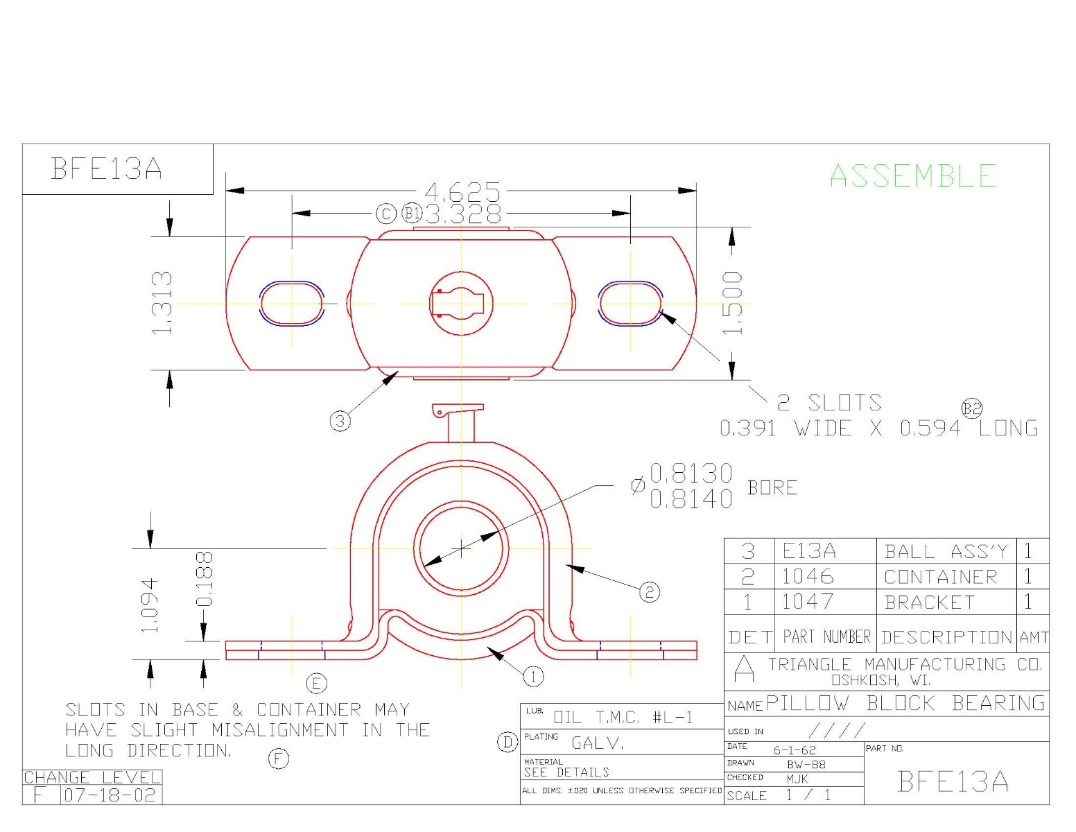 Pillow Block Bearing with Bushing BFE13A