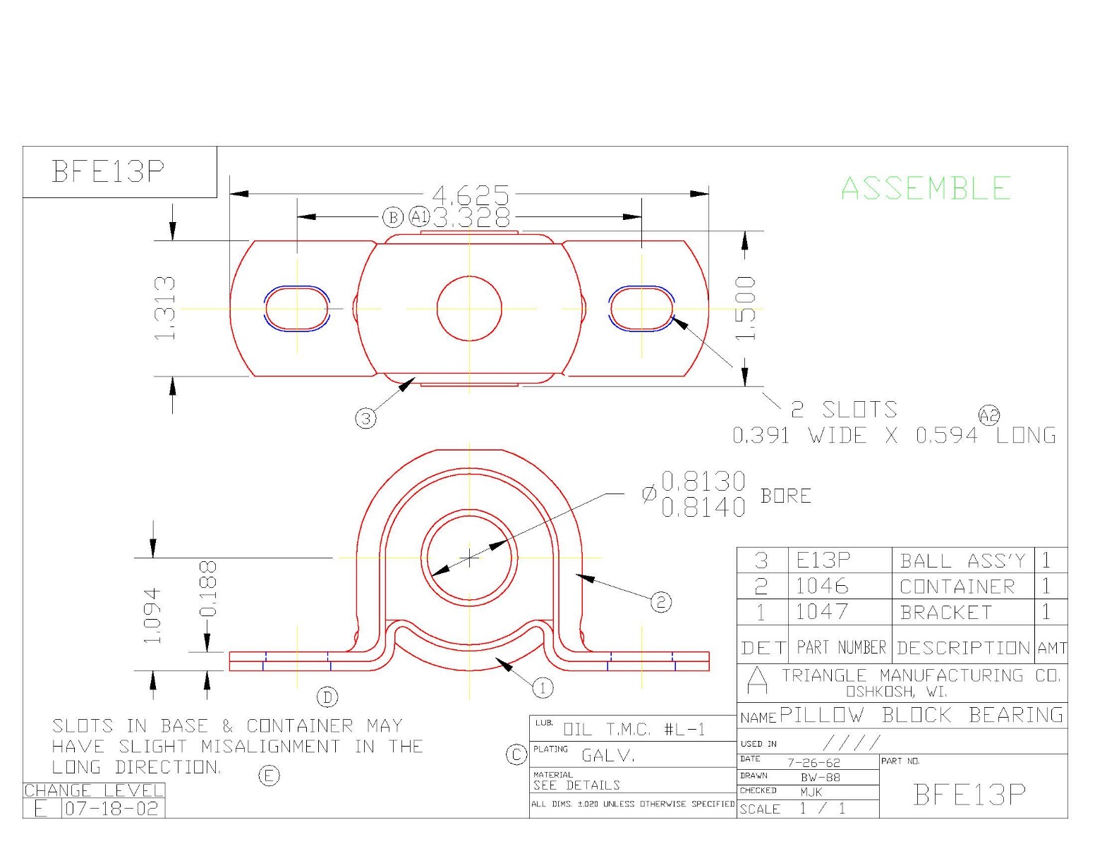 Pillow Block Bearing with Bushing BFE13P