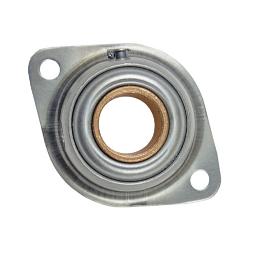 Stamped Steel Bearing Ball Sintered Bronze Bushing 2 Bolt 2 Bolt Flange Bearing with Bushing, 13 Gauge - 1 1/4"