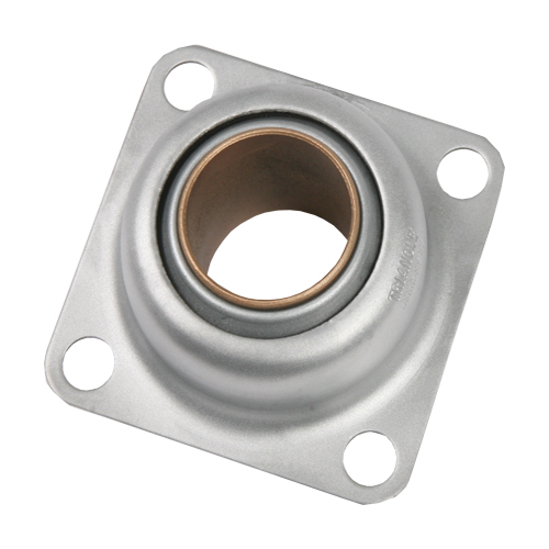 Stamped Steel Bearing Ball Sintered Bronze Bushing 4 Bolt 4 Bolt Flange Bearing with Bushing, 16 Gauge -  1/2"